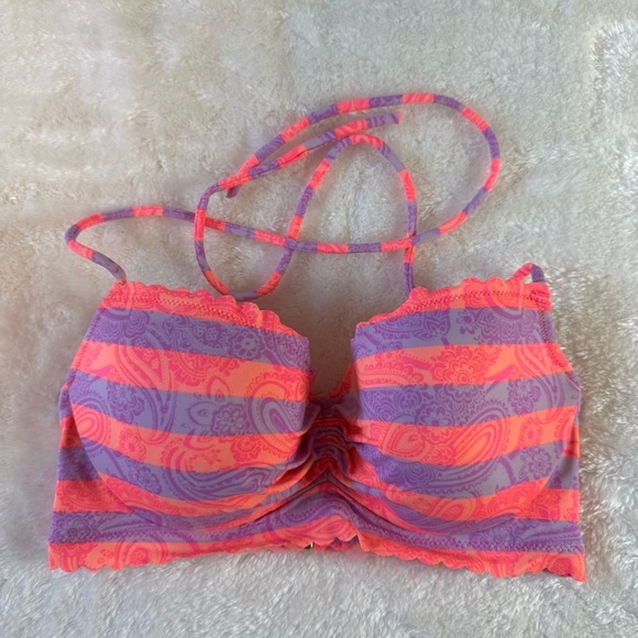 Victoria's Secret Other - Victoria's Secret Pink and Purple Underwire Swim Top Size 32D